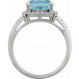 14K White Sky Blue Topaz & .03 CTW Diamond Ring - 651604101P photo 2