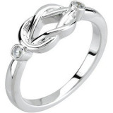 14K White .06 CTW Diamond Knot Ring - 677361216110P photo