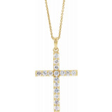 14K Yellow 1/2 CTW Diamond Cross 18 Necklace - R4230860027P photo