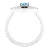14K White Aquamarine & 1/5 CTW Diamond Geometric Ring - 72053611P photo 2