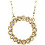 14K Yellow 1/4 CTW Diamond Circle 16-18  Necklace - 86708606P photo