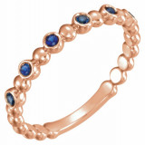 14K Rose Blue Sapphire Stackable Ring - 71814602P photo