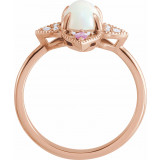 14K Rose Ethiopian Opal, Pink Sapphire & .05 CTW Diamond Vintage-Inspired Ring - 72095602P photo 2
