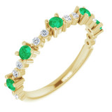 14K Yellow Emerald & 1/5 CTW Diamond Ring - 72051633P photo