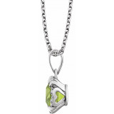 14K White Peridot & .05 CTW Diamond 18 Necklace - 65195360008P photo 2