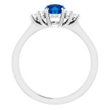 14K White Blue Sapphire  & 1/5 CTW Diamond Ring - 7160470007P photo 2