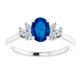 14K White Blue Sapphire  & 1/5 CTW Diamond Ring - 7160470007P photo 3