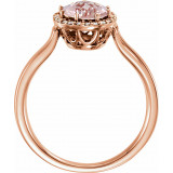 14K Rose Morganite & 1/8 CTW Diamond Ring - 65187460000P photo 2