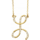 14K Yellow 1/10 CTW Diamond Initial L 16 Necklace - 67399123P photo