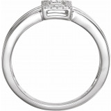 14K White .10 CTW Rectangle Geometric Diamond Ring - 65231960000P photo 2