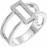 14K White .10 CTW Rectangle Geometric Diamond Ring - 65231960000P photo