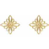 14K Yellow Geometric Earrings with Backs - 86985601P photo 2