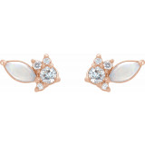 14K Rose Australian Opal & 1/6 CTW Diamond Cluster Earrings - 87123607P photo 2