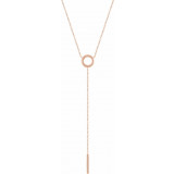 14K Rose Circle & Bar Y 16-18 Necklace - 5172160002P photo