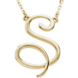 14K Yellow Script Initial S 16 Necklace - 84635228P photo