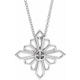 14K White Vintage-Inspired Geometric 16-18 Necklace - 86984201P photo