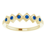 14K Yellow Blue Sapphire Stackable Ring - 71888602P photo 3