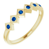 14K Yellow Blue Sapphire Stackable Ring - 71888602P photo