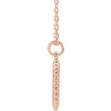14K Rose Engravable Beaded Disc 16-18 Necklace - 86472113P photo 2
