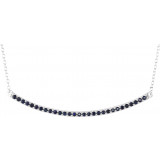 14K White Blue Sapphire Bar 16-18 Necklace - 65108570001P photo
