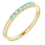 14K Yellow Blue Zircon Stackable Ring - 123288645P photo