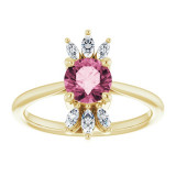 14K Yellow Pink Tourmaline & 1/4 CTW Diamond Ring - 72080661P photo 3
