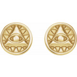 14K Yellow Eye of Providence Earrings - 87026601P photo 2