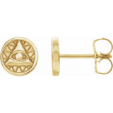 14K Yellow Eye of Providence Earrings - 87026601P photo