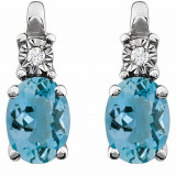 14K White Aquamarine & .02 CTW Diamond Earrings - 651536112P photo 2