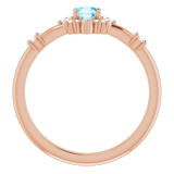 14K Rose Blue Zircon & 1/6 CTW Diamond Ring - 720886047P photo 2