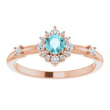 14K Rose Blue Zircon & 1/6 CTW Diamond Ring - 720886047P photo 3