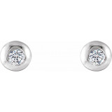 Platinum 1/8 CTW Diamond Domed Stud Earrings - 86687603P photo 2