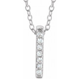 14K White .05 CTW Diamond Bar 16-18 Necklace - 65221860002P photo