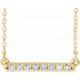 14K Yellow 1/8 CTW Diamond French-Set Bar 16 Necklace - 86969701P photo