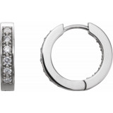 Platinum 1/2 CTW Diamond Inside-Outside 15 mm Hoop Earrings - 8493360018P photo