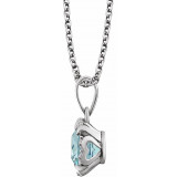 14K White Sky Blue Topaz & .05 CTW Diamond 18 Necklace - 65195360012P photo 2