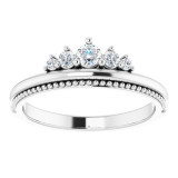 14K White 1/5 CTW Diamond Stackable Crown Ring - 123818600P photo 3