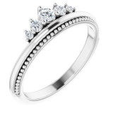 14K White 1/5 CTW Diamond Stackable Crown Ring - 123818600P photo