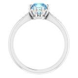 14K White Aquamarine & .04 CTW Diamond Ring - 719536004P photo 2