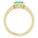 14K Yellow Lab-Grown Emerald & .02 CTW Diamond Ring - 7187960000P photo 2