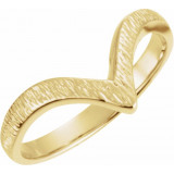 14K Yellow Grooved V Ring - 40134167P photo