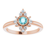 14K Rose Blue Zircon & 1/5 CTW Diamond Ring - 720896048P photo 3