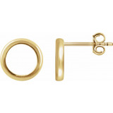 14K Yellow Circle Earrings - 651817100P photo