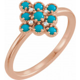 14K Rose Turquoise & .02 CTW Diamond Ring - 720736005P photo