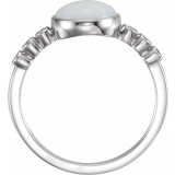 14K White Opal & 1/10 CTW Diamond Ring - 71824600P photo 2