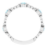 14K White Aquamarine & .03 CTW Diamond Leaf Ring - 71921600P photo 2