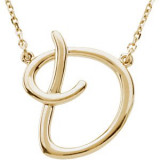 14K Yellow Script Initial D 16 Necklace - 84635102P photo