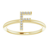 14K Yellow .06 CTW Diamond Initial F Ring - 1238346026P photo 3