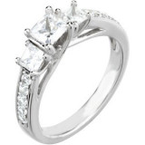 14K White 7/8 CTW Diamond Engagement Ring - 6472260002P photo