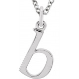 14K White Lowercase Initial b 16 Necklace - 8578070004P photo